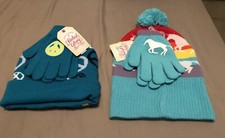 FADED GLORY - GIRL'S BEANIE HAT GLOVES SET. 2 Separate Sets.