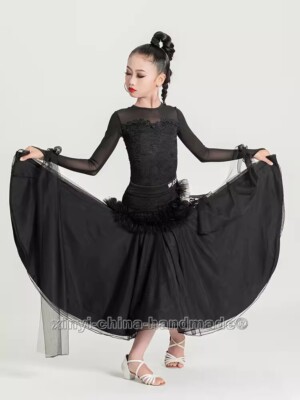 2025 Childrens Latin Salsa Ballroom Dance Dress Girls Dancewear Costumes set