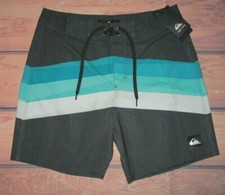 MENS QUIKSILVER CHARCOAL TEAL SWIM BOARD SHORTS SIZE 36