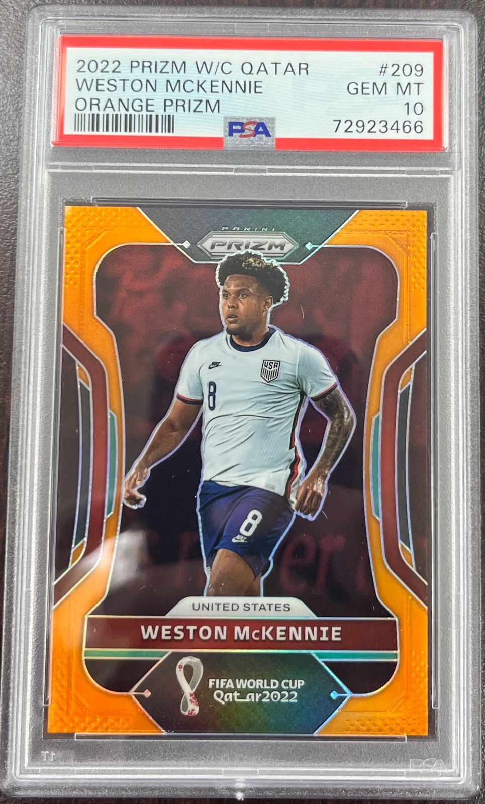 2022 Panini Prizm World Cup Weston Mckennie Orange #209 #d 17/25 PSA 10 POP 1