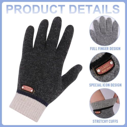 6 Pairs of Kids Gloves Boys Winter Gloves Stretchy Full Fingers Knitted Gloves - Picture 5 of 6