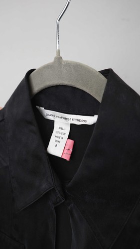 Diane von Fürstenberg Bluse schwarz Seidenbluse Seide 38 M 8 gebunden - Bild 7 von 9