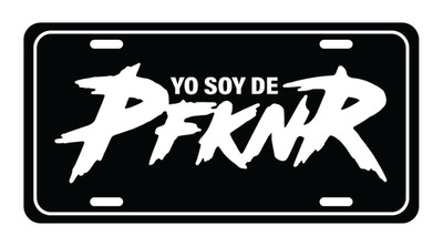 yo soy de pfknr white and black puertro rico License Plate