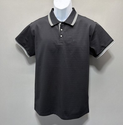 Stone Falcon Polo Shirt Mens M Black Pullover Stretch Casual 3