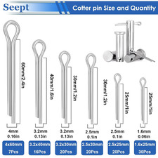 200 x Cotter Pins Assortment Kit 304 Steel Hitch Pin Clip Tractor Used for Hitch