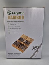 Utoplike Moso Bamboo In Drawer Knife Block Brand New