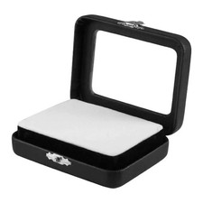 Novel Box Black Faux Leatherette Gem Display Loose Stone Box 3.5x2.75x1.12 Pad