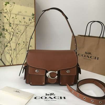 COACH CU124 Cargo Turnlock Soft Tabby Shoulder Bag Brown 2-way specification New