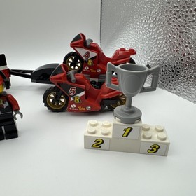 LEGO 60084 City Racing Bike Transporter 99% Minifigures Truck Motorcycles Trophy