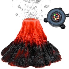 Aquarium Volcano Ornament Kit,Bubbler Decoration for Fish Tank Resin Volcanic...