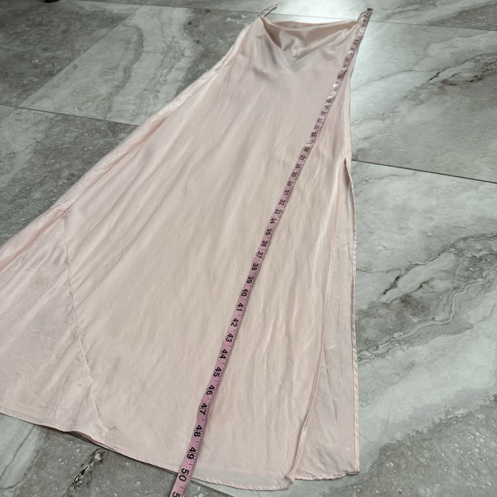 UNDERCOVER Camicia da notte Victoria's Secret 100% seta slip maxi collo cappuccio rosa schiena aperta XS