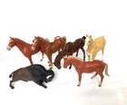 Set Of 5 Vintage MARX Johnny West Horses And Buffalo Bison 1960's Toys
