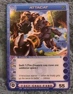 ''Chaotic Trading Card ATTACAT OverWorld Guardian Warrior Rare Collectible''