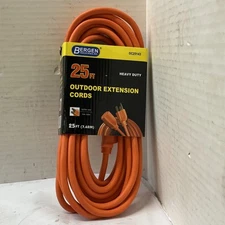 OC25143 Heavy-Duty Outdoor Single Receptacle Extension Cord, 25 ft, 14 AWG, 1...
