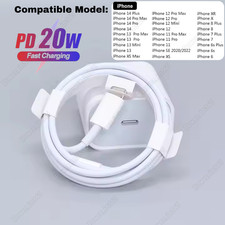 For iPhone14/13/12/11 Pro Max XR X 8 Fast Charger PD Cable 20W USB-C Power Block