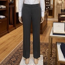Women's Black Pinstripe Straight Leg Pants