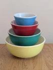 Pyrex Primary Color 4-Bowl Mixing Set Vintage 4 Pieces 401 402 403 404