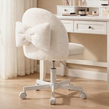 Velvet Tall Office Chair with Wheels Vanity Chairs with Back, Versatile Heigh...