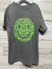 Boys Size 14 XL Cat and Jack Clover Smiley Face T-Shirt - Good Used Condition