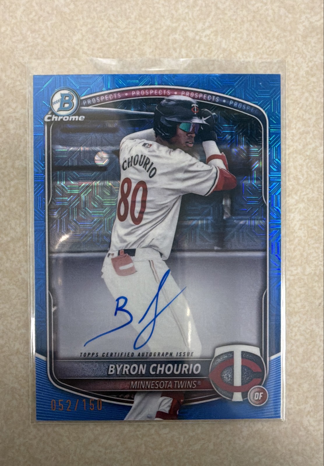 Byron Chourio 2025 Bowman Chrome Prospect Mega Box Auto #BMA-BC Blue /150