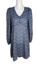 Banana Republic Dress Womens Size Medium Blue White Floral  Casual 