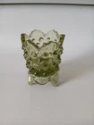 Vintage Fenton Green Hobnail Footed Toothpick Holder