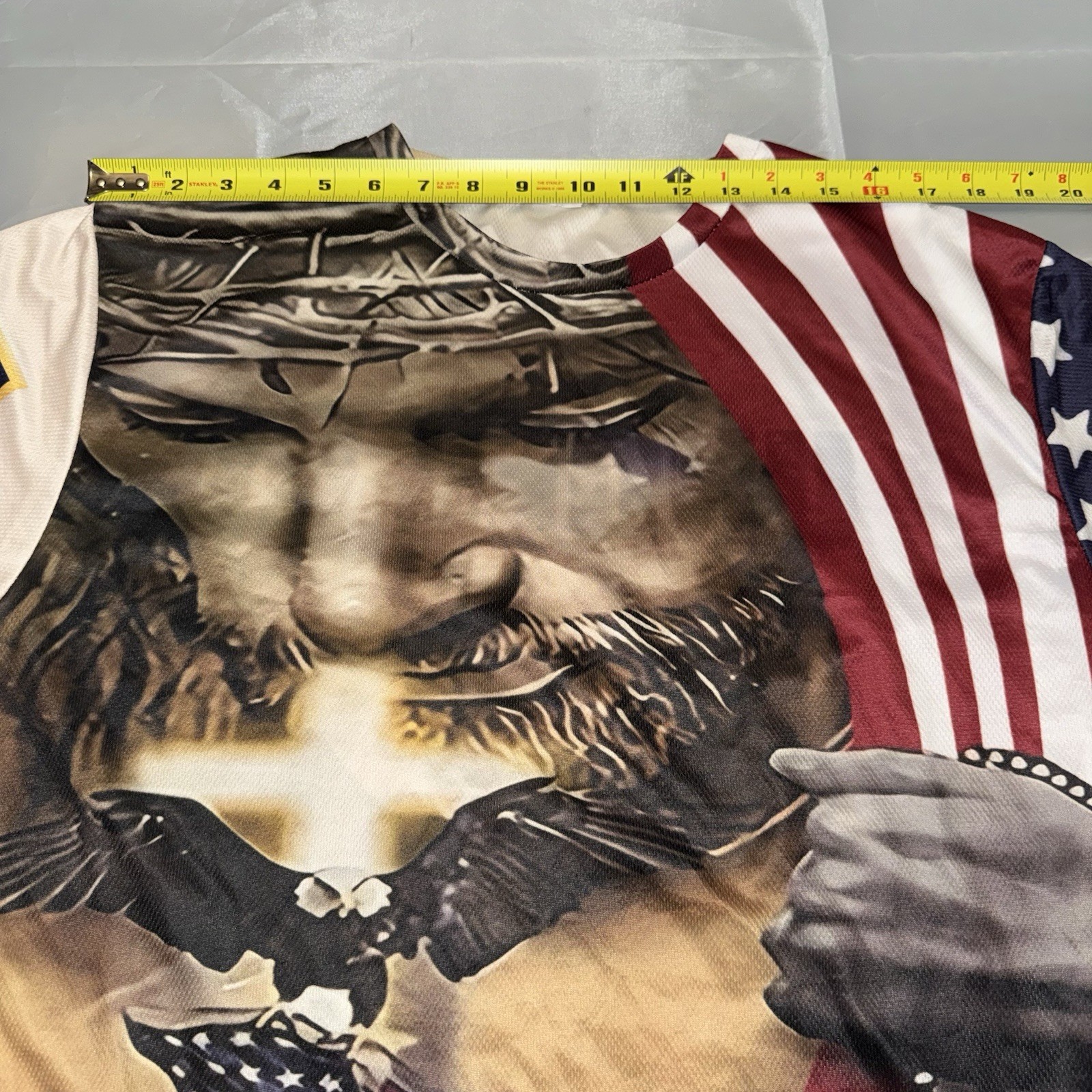 Unbranded Jesus American Flag Under God Patriotic Jersey Mens 2XL All Over Print image 5