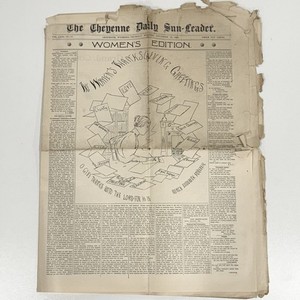 1895 Original Newspaper Cheyenne Daily Sun-Leader Women’s Edition Wyoming Vtg