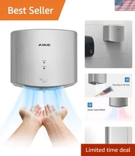 High Efficiency Compact Hand Dryer with 60-Inch Power Cord - Silver Finish