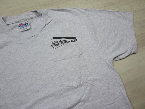 Vintage Motorcycle T Shirt (L) 90s Strip Poker Run Cypress Cove Nudist Resort - Picture 4 of 13