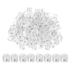 300 Pcs Clothes Hanger Marker XL Fit Rod Garment Size Tag Clear