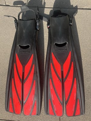 Atomic Aquatics SplitFin Scuba Fins Red/Black Size L Nature's Wing Water Sport