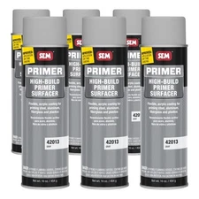SEM 42013 Case of High Build Primer Surfacer Gray Aerosol Spray 16 oz (6 Cans)