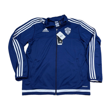 Adidas Jacket Men Medium Blue White Track Suit Full Zip PA Crew Soccer Academy
