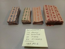 Coin Roll Wrappers. 75 Penney, 25 Quarter, 30 Dime, 30 Nickel. 160 PCS total
