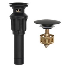 Drenaje emergente, tapón de drenaje de fregadero de baño todo de metal con desbordamiento, recipiente sin...