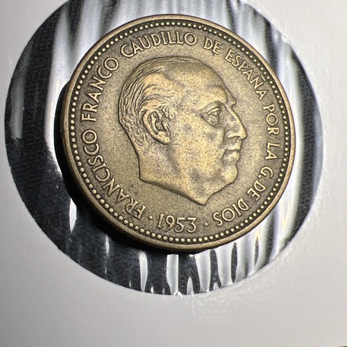 1953 (1954) Spain 2 1/2 Pesetas Francisco Franco Aluminum-Bronze X846 - 第 1/2 張圖片
