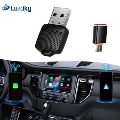 2in1 Wireless Carplay Android Auto Adapter USB Car Dongle Connect Box Plug&Play