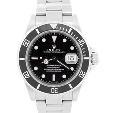 Rolex 2000 Rolex Submariner Date BLACK Stainless Steel 40mm Oyster Dive Watch 16610