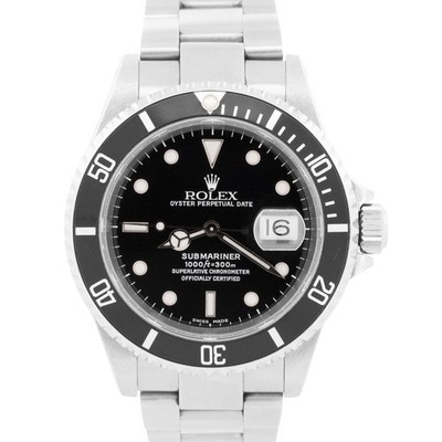2000 Rolex Submariner Date BLACK Stainless Steel 40mm Oyster Dive Watch 16610