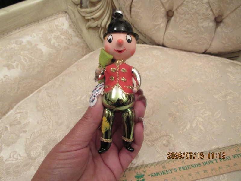 VTG Glass Christmas Ornament By DeCarlini Hobo