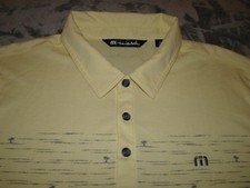 Travis Mathew Men's 2XL Yellow Pima Cotton Blend Golf Polo Shirt