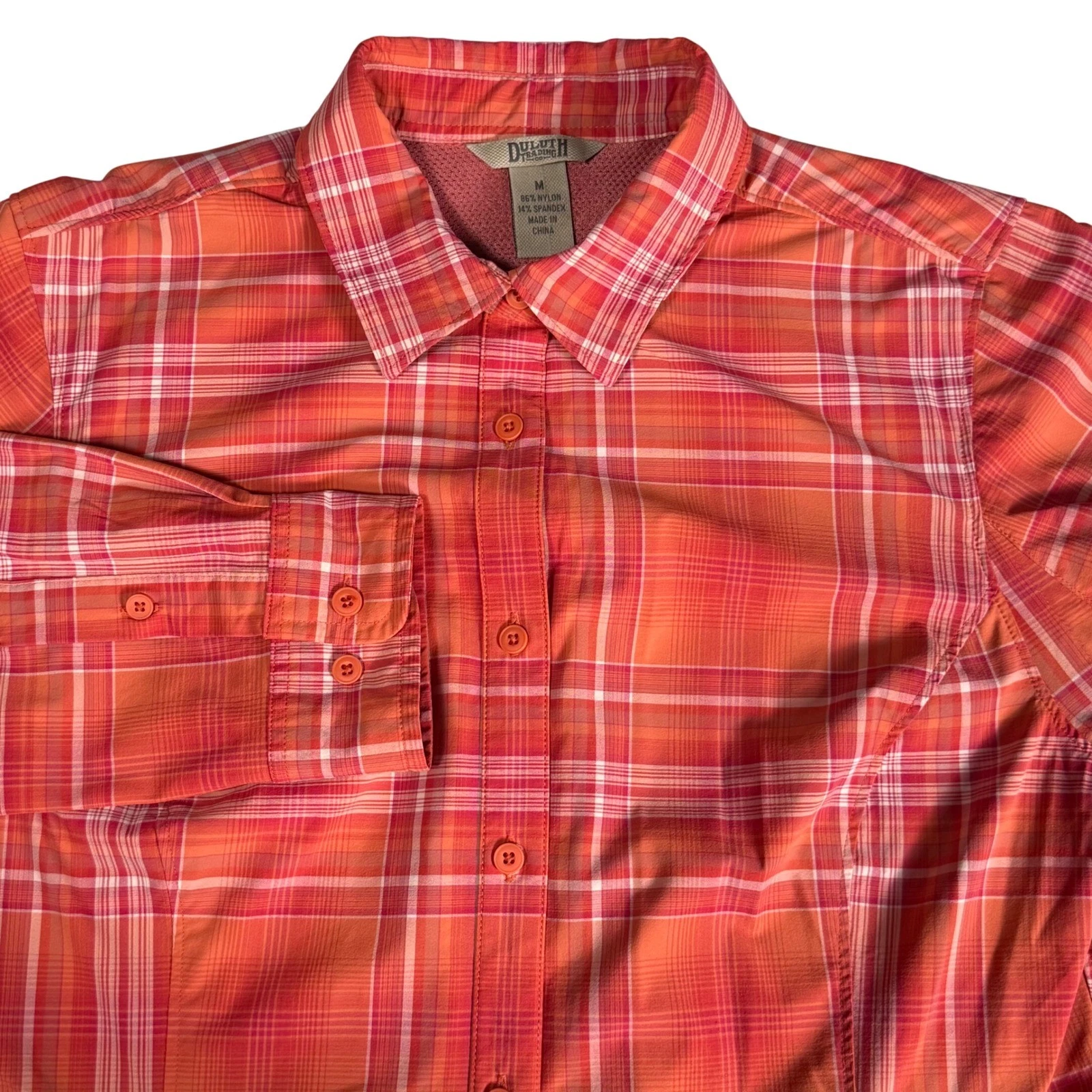 Duluth Trading Co Womens M Long Sleeve Fishing Hiking Shirt Ventilated Plaid