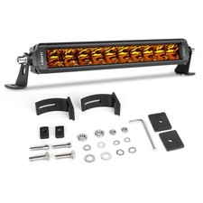 12 Straight Led Light Bar Amber Spot Flood Combo Offroad Driving Truck Suv Atv