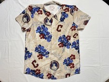 Cleveland Guardians Hawaiian Shirt Mens XL Beige Floral MLB Baseball BDA Sports