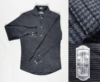 These Glory Days, Hemd, Langarm, Flanel, grau-blau, S, 37/38 slim fit, Muster