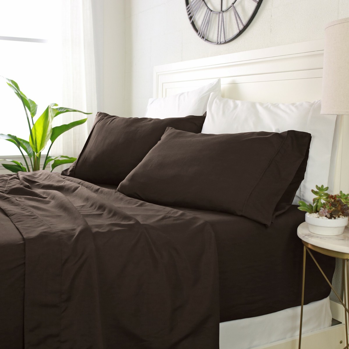 Home Collection Ultra Soft 4-Piece Printed Bed Sheet Set – Kaycie Gray Fashion, Multi-Color, Fits All Bed Sizes