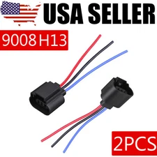 Two Harness Head Light Bulb Plug Repair Socket Wire Pigtail Female P 9008 H13
