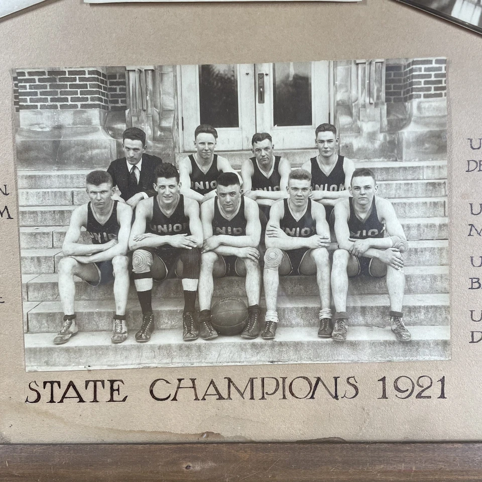 Antique 1921 Union Michigan High School Basketball State Champions Photo Aggies - Image 2 of 4