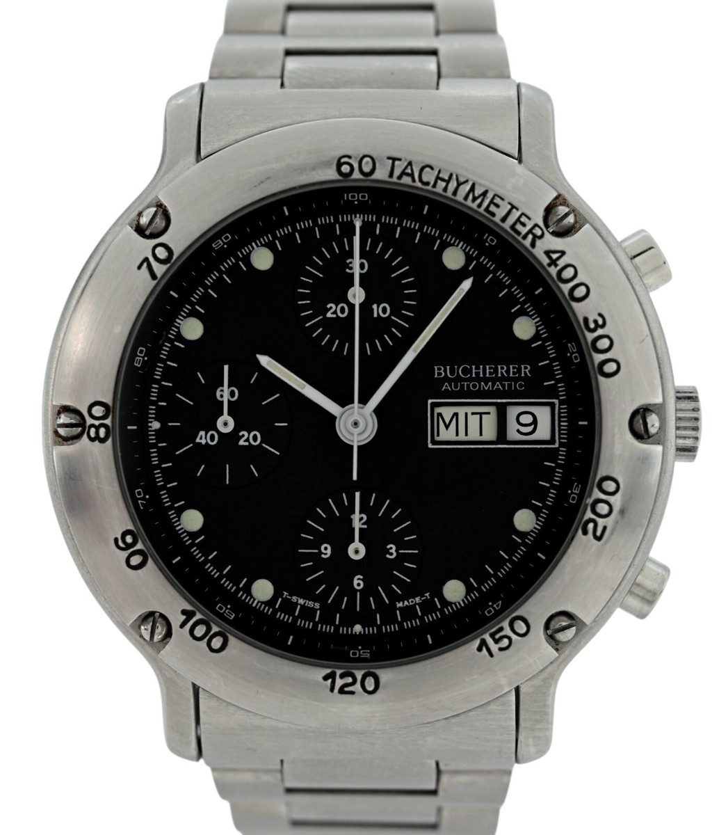 Bucherer 40mm Men's Automatic 7750 Chronograph Day-Date SS Watch - Main Image